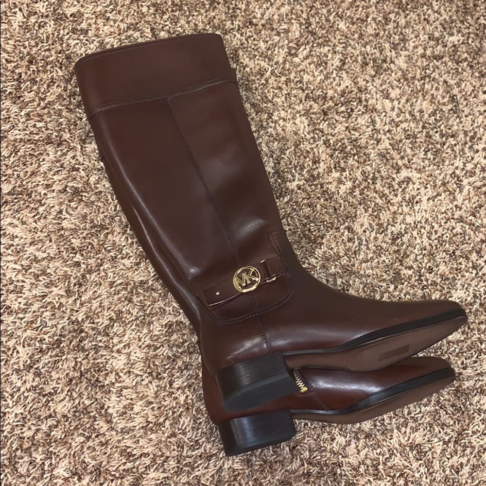 michael kors leather riding boots
